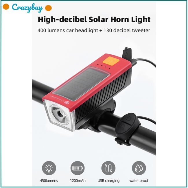 Cr Đèn Pha Năng Lượng Mặt Trời 5 Chế Độ Sạc Usb 1200mAh 400 Lumens