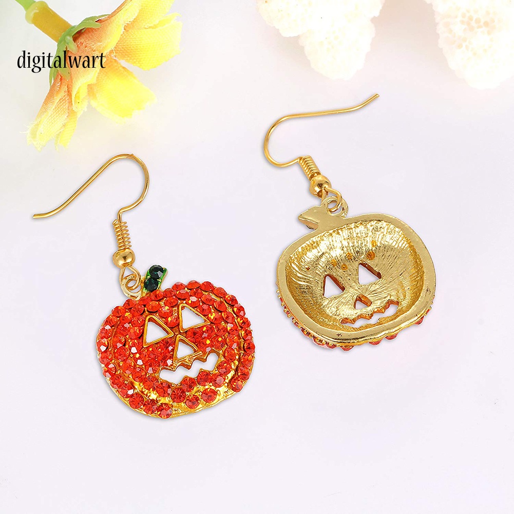 Kỹ Thuật Số| Bông Tai DạNg DàI HìNh Quả Bí Ngô ĐíNh Đá