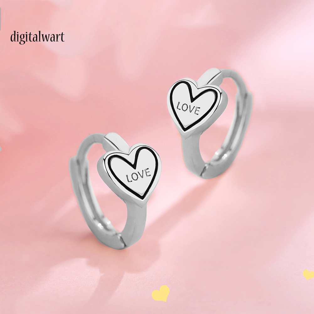 Kỹ Thuật Số| Khuyên Tai Kim Loại Hình Trái Tim Thời Trang Cho Nữ