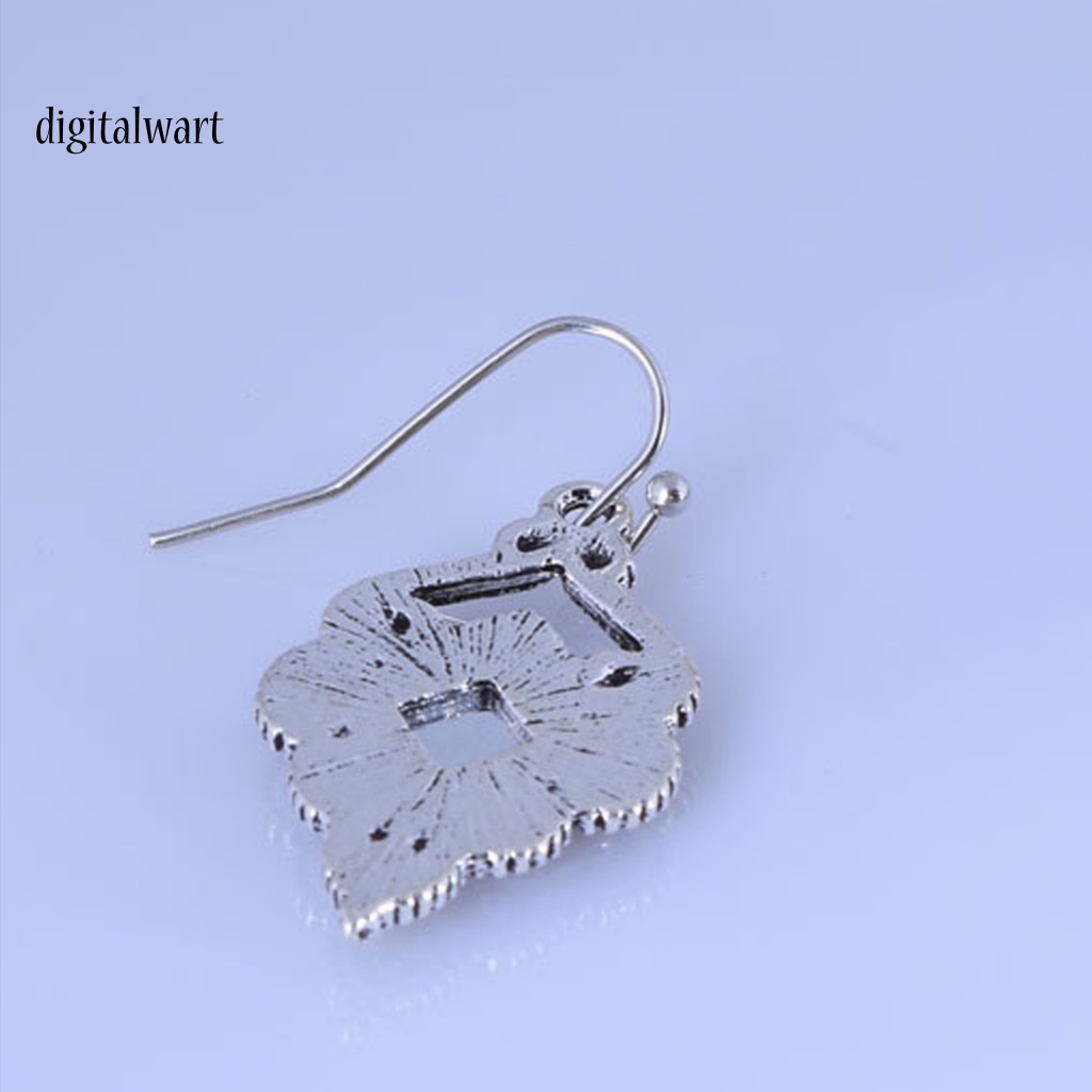 Kỹ Thuật Số| 1 Đôi Bông Tai Móc Đính Đá Zircon Đỏ Vintage Phù Hợp Sử Dụng Hàng Ngày