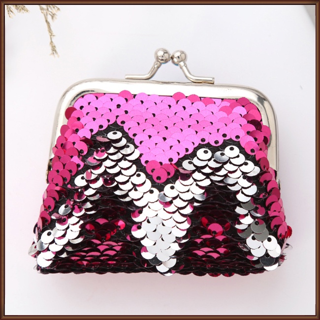 Túi Đựng Dây Cáp Dữ Liệu / Tai Nghe Mini Họa Tiết Kẻ Sọc Đính Kim Sa Lấp Lánh Thời Trang Cho Nữ