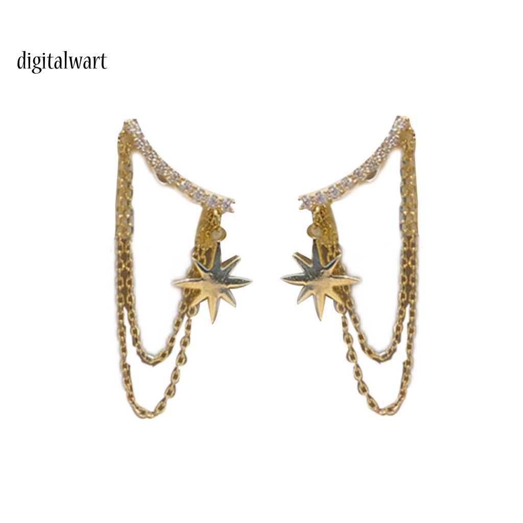 Kỹ Thuật Số| 1 Đôi Bông Tai Tua Rua Đính Đá Lấp Lánh Dành Cho Nữ