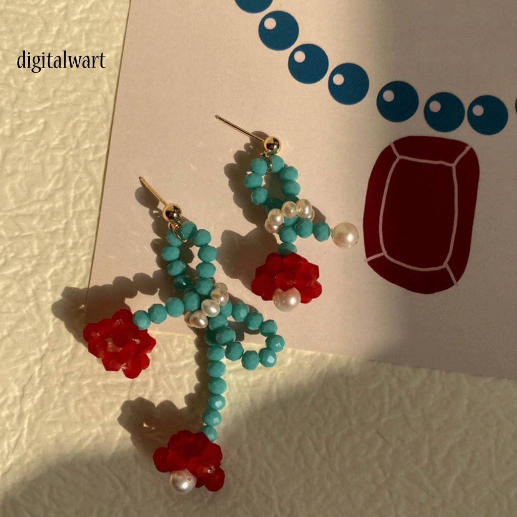 Kỹ Thuật Số| Bông Tai Chuỗi Hạt Ngọc Trai Phối Hoa Thanh Lịch Cho Nữ