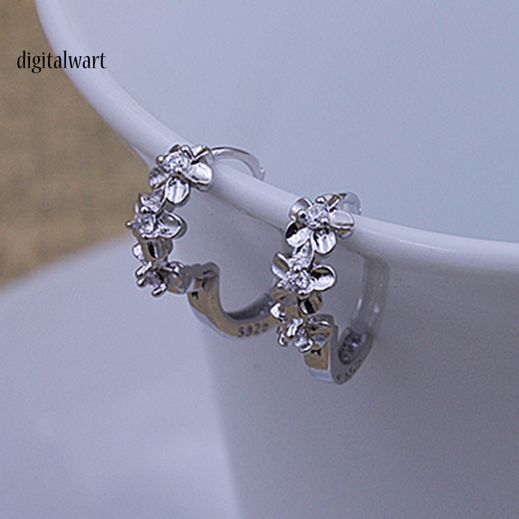 Kỹ Thuật Số| 1 Đôi Bông Tai Tròn Màu Trơn Hình Hoa Bằng Thép Không Gỉ Chống Dị Ứng Dành Cho Nữ