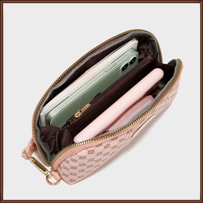 Túi Da Pu Cầm Tay Nhỏ Xinh In Họa Tiết Da Báo Chống Thấm Nước Cho Nữ