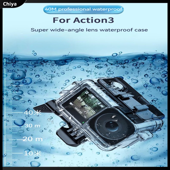 Vỏ Bảo Vệ Chống Thấm Nước Sâu 40m Tương Thích Với Máy Ảnh Dji Action 3 Osmo