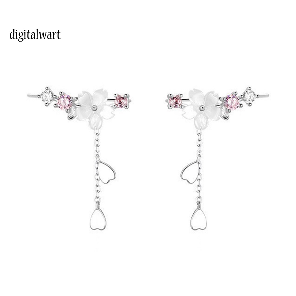 Kỹ Thuật Số| 1 Đôi Bông Tai Hình Hoa / Vỏ Sò Đính Đá Thời Trang Thanh Lịch Dành Cho Nữ