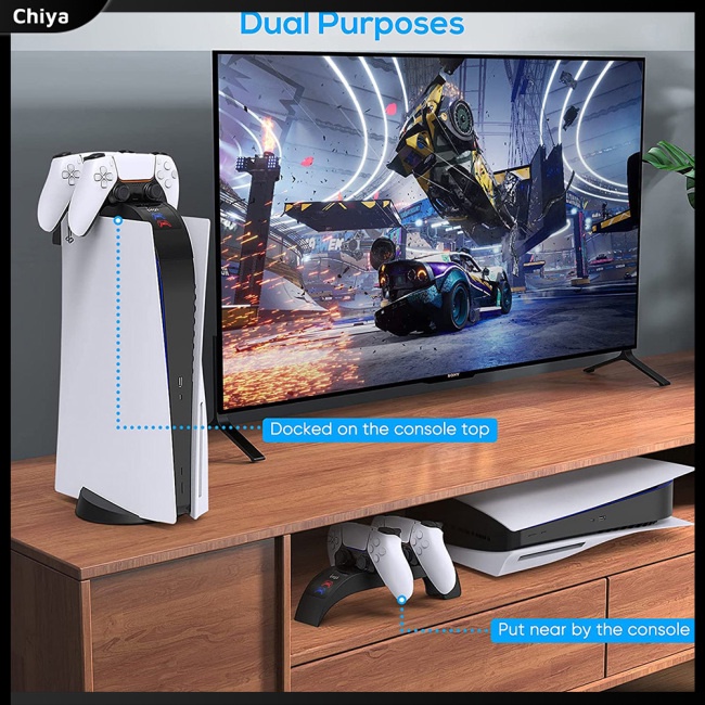 Bộ Sạc Nhanh Cho Tay Cầm Chơi Game Ps5 Có Đèn Led Hiển Thị