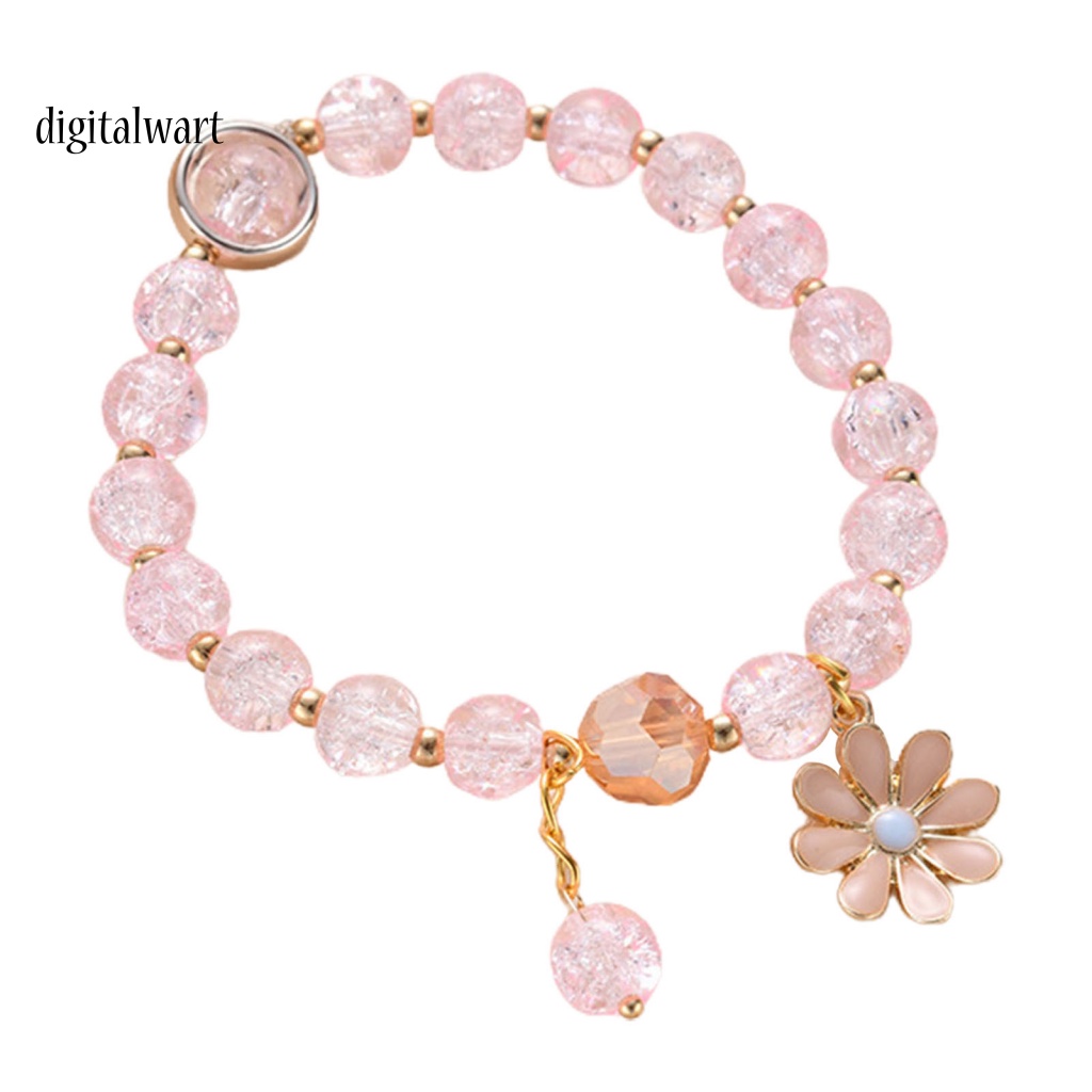 Kỹ Thuật Số| Vòng Tay Chuỗi Hạt Mặt Kính Đính Đá Thủy Tinh Thời Trang Cho Nữ