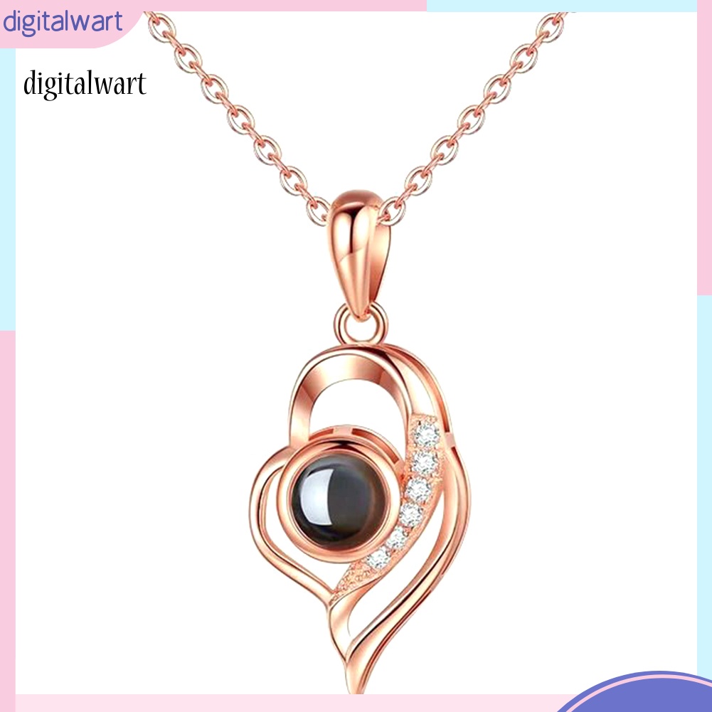 Kỹ Thuật Số| Vòng cổ Mặt Trái Tim Khắc Chữ I Love You in 100 Ngôn Ngữ