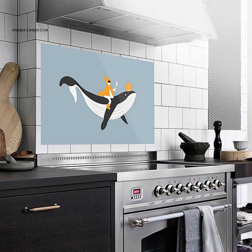 Sticker Dán Tường Bằng Màng Nhôm Họa Tiết Hoạt Hình Động Vật Dễ Thương Trang Trí Nhà Bếp