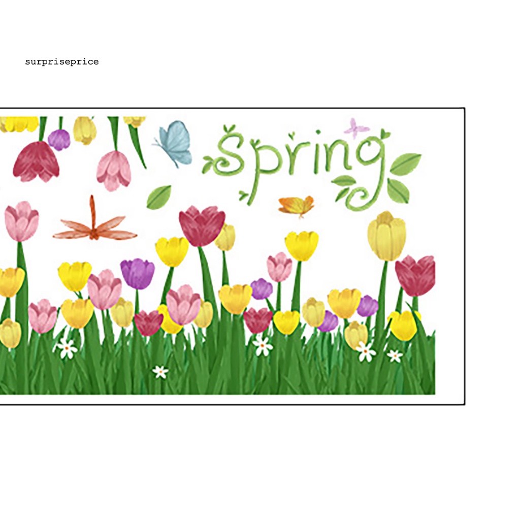 Sticker Dán Tường Chống Thấm Nước Họa Tiết Hoa Tulip Dễ Thương Bắt Mắt