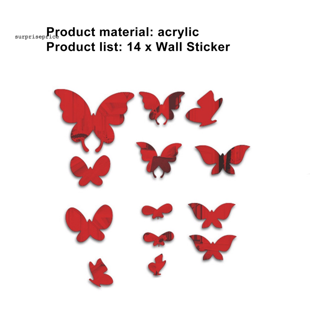 Bộ 13 Miếng Dán Tường Tráng Gương Trang Trí Phòng Khách Chịu Nhiệt Độ Cao