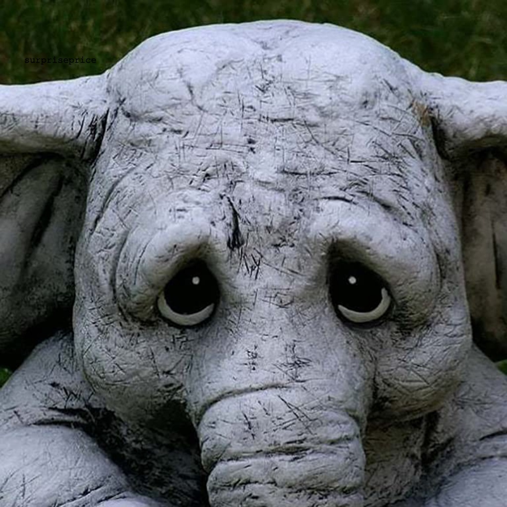 Mô Hình Tượng Voi Bằng Nhựa Resin Nhân Tạo Trang Trí Sân Vườn