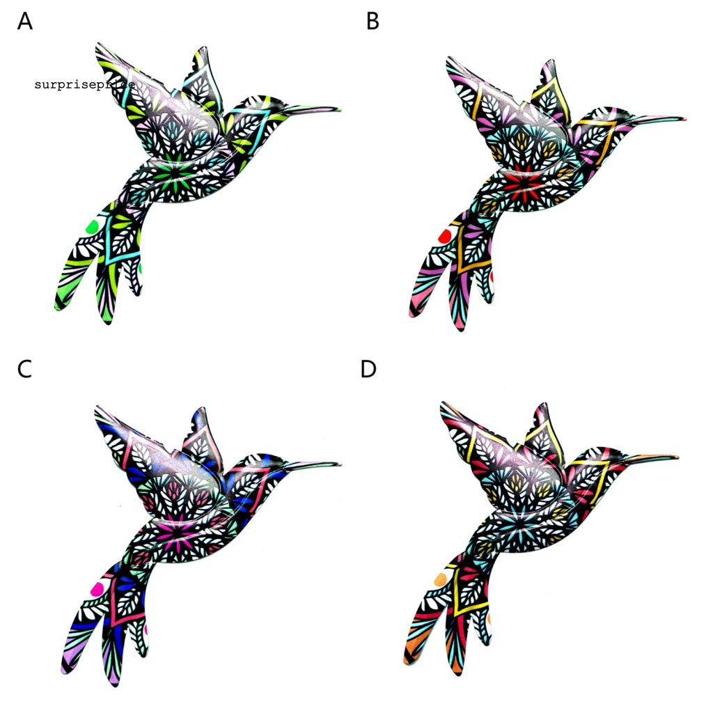 Phụ Kiện Treo Trang Trí Bằng Kim Loại Khắc Hình Chim Ruồi Trong Suốt