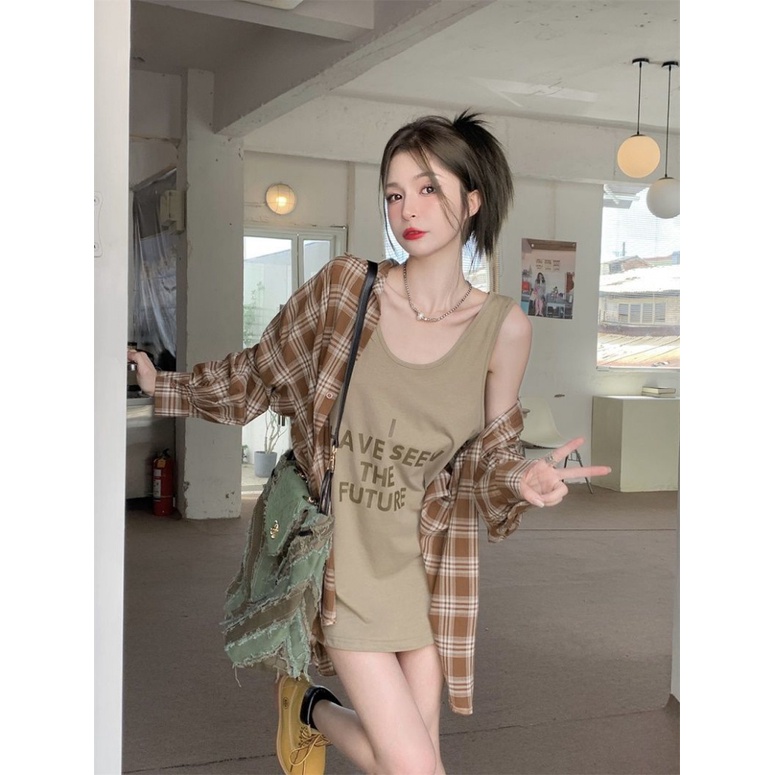 Áo Sơ Mi Dài Tay Họa Tiết Ca Rô Thời Trang Dành Cho Nữ