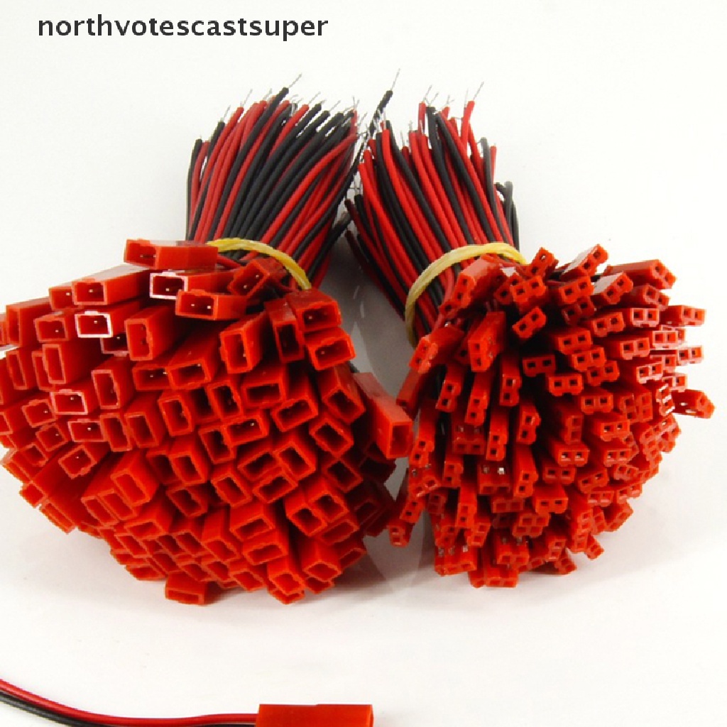 Bộ 10 Cặp Đầu Nối JST Mini 100MM 26AWG 2 Pin Chuyên Dụng Cho Xe Hơi / Tàu Thuyền / Máy Bay RC Lipo NVCS