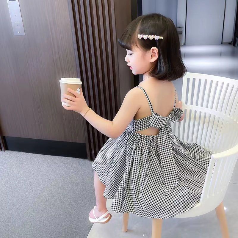 Đầm Công Chúa Hai Dây Bằng Cotton Trơn Họa Tiết Hoa Thời Trang Mùa Hè Hàn Quốc Dễ Phối Đồ Dành Cho Bé Gái