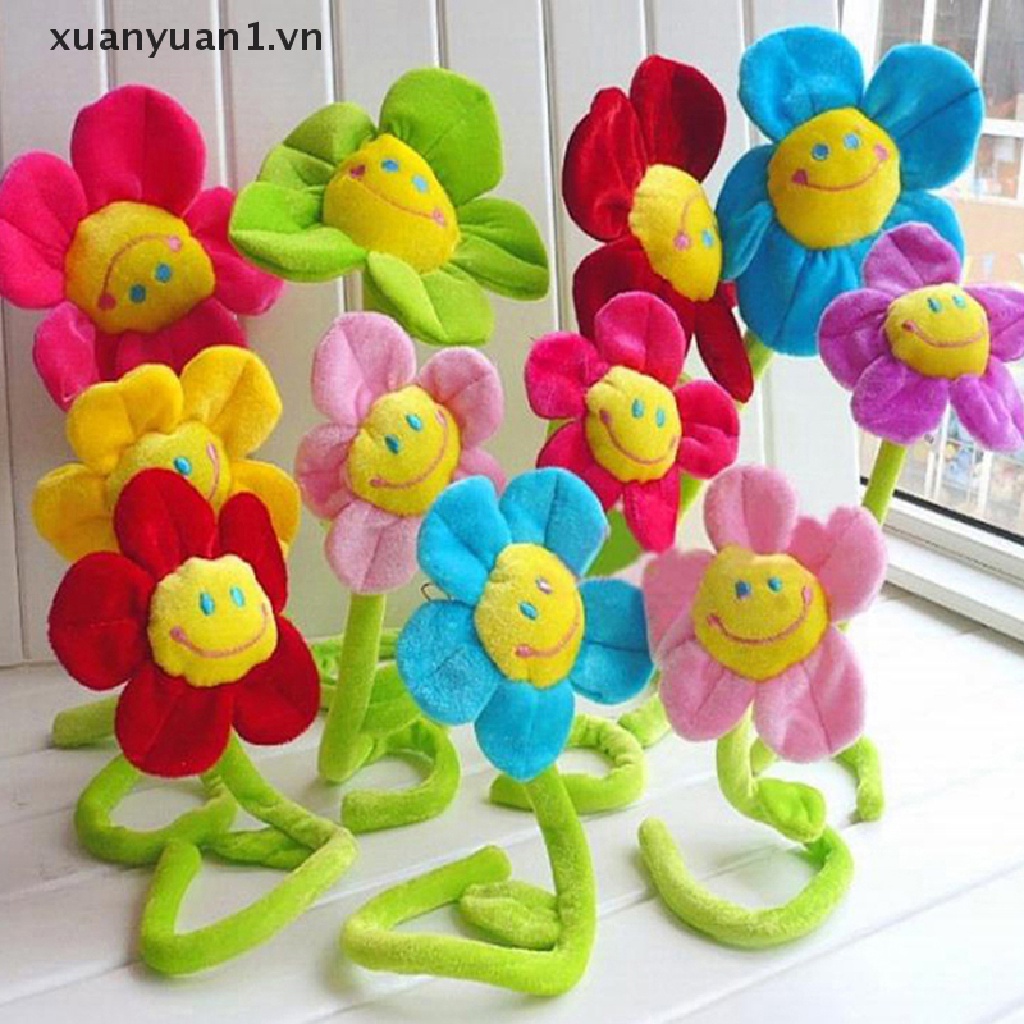 Khóa Rèm Cửa Hình Hoa Hướng Dương Mặt Cười Nhồi Bông Có Thể Uốn Cong