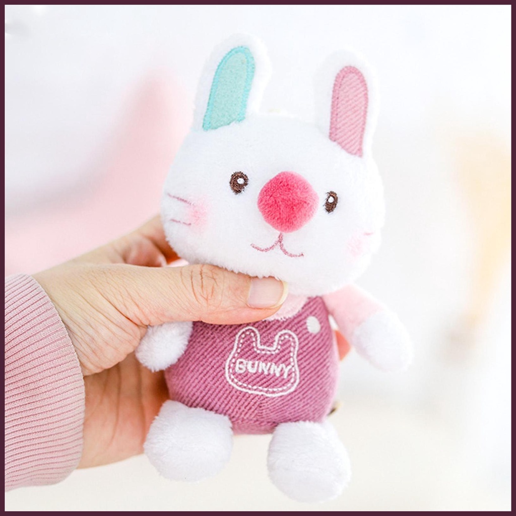 Móc Khóa Thỏ Nhồi Bông Mặt Cười Dễ Thương