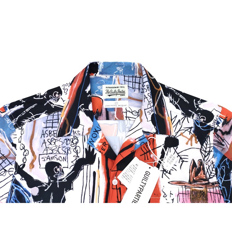 Wa-cko &amp; MA-RIA &amp; - Áo Sơ Mi Unisex Thời Trang Cổ Điển Hawaiian Basquiat Graffiti Jdfhrfshsd