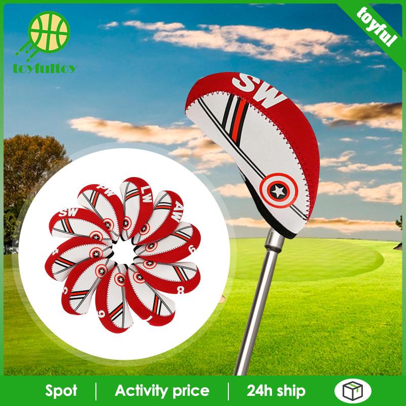 Set 10 Vỏ Bọc Đầu Gậy Đánh Golf 4,5,6,7,8,9,AW, PW, Lw, SW