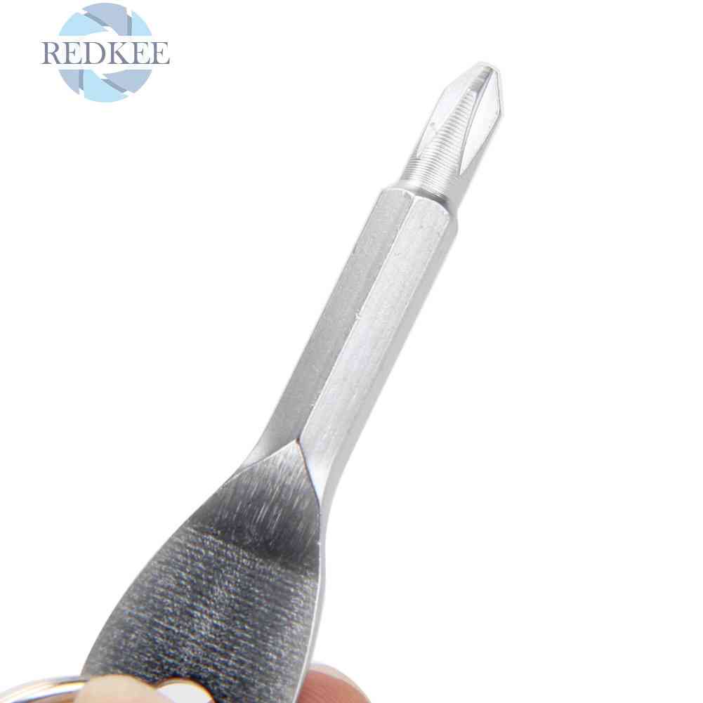 Set 2 Tua Vít Mini EDC Bằng Kim Loại Có Rãnh Chữ Thập