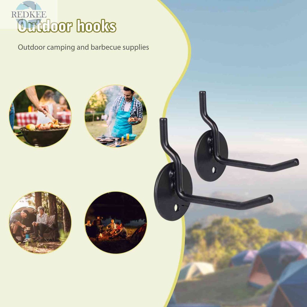 Set 2 Móc Treo Tấm Chắn Gió Có Thể Gấp Gọn Tiện Dụng Khi Đi Cắm Trại