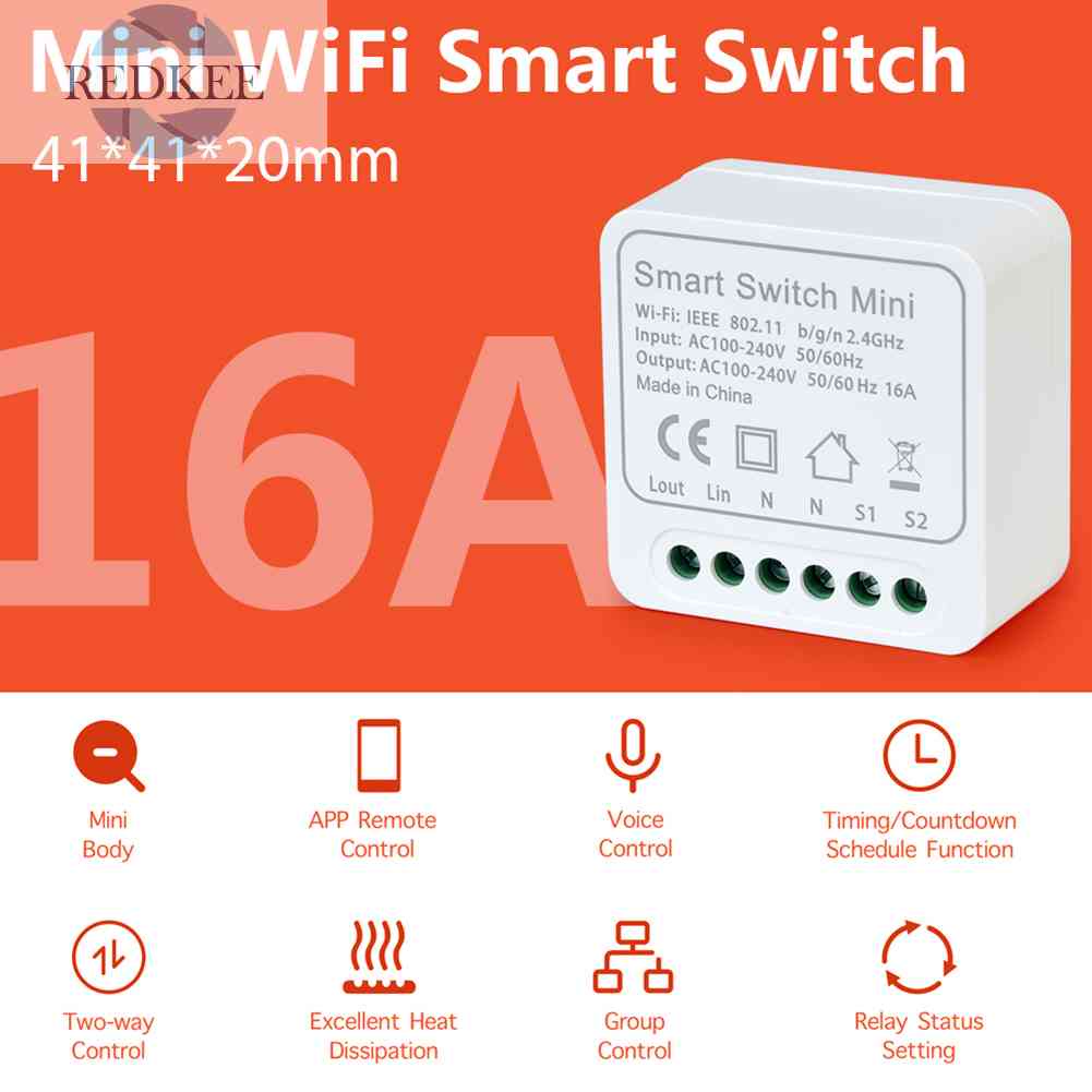 Công TắC ĐèN WiFi Thông Minh 2 ChiềU 16A KèM Phụ KiệN