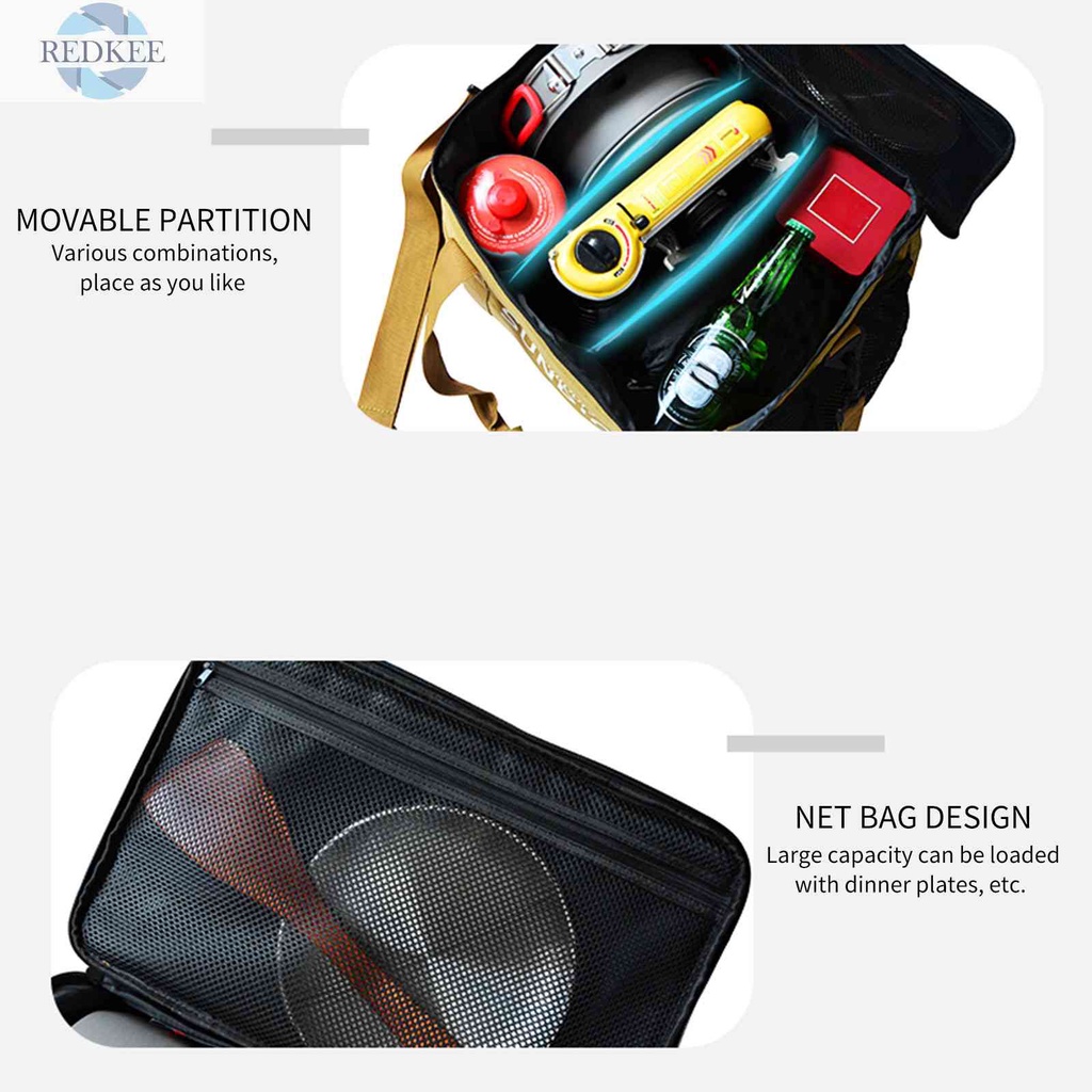 Sundick Túi Lưới Đi Dã Ngoại Ngoài Trời Tích Hợp Khóa Cài Thiết Kế Tiện Lợi