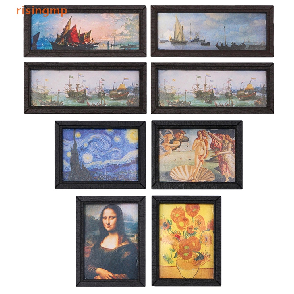 Set 8 Tranh Sơn Dầu 1: 12 Dùng Để Trang Trí Nhà Búp Bê