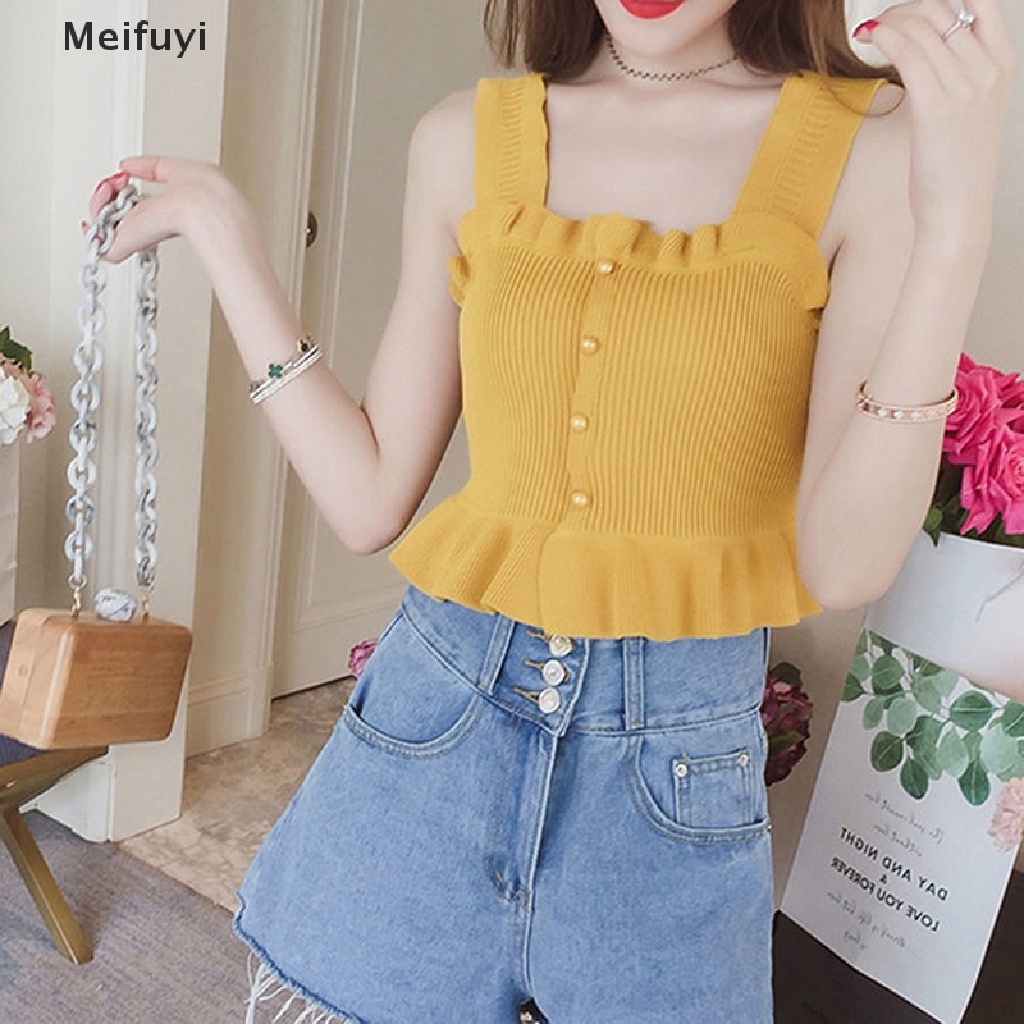 Áo Croptop Sát Nách Cài Nút Y2K Họa Tiết Kẻ Sọc Thời Trang Đường Phố Cho Nữ