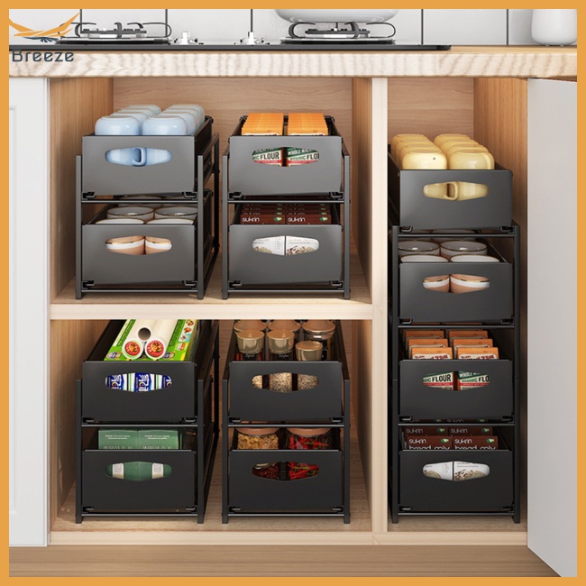 Kệ Đựng Đồ Sức Chứa Lớn Có Thanh Trượt Gắn Dưới Bồn Rửa Chén / Ngăn Kéo Cho Nhà Bếp Nhà Tắm