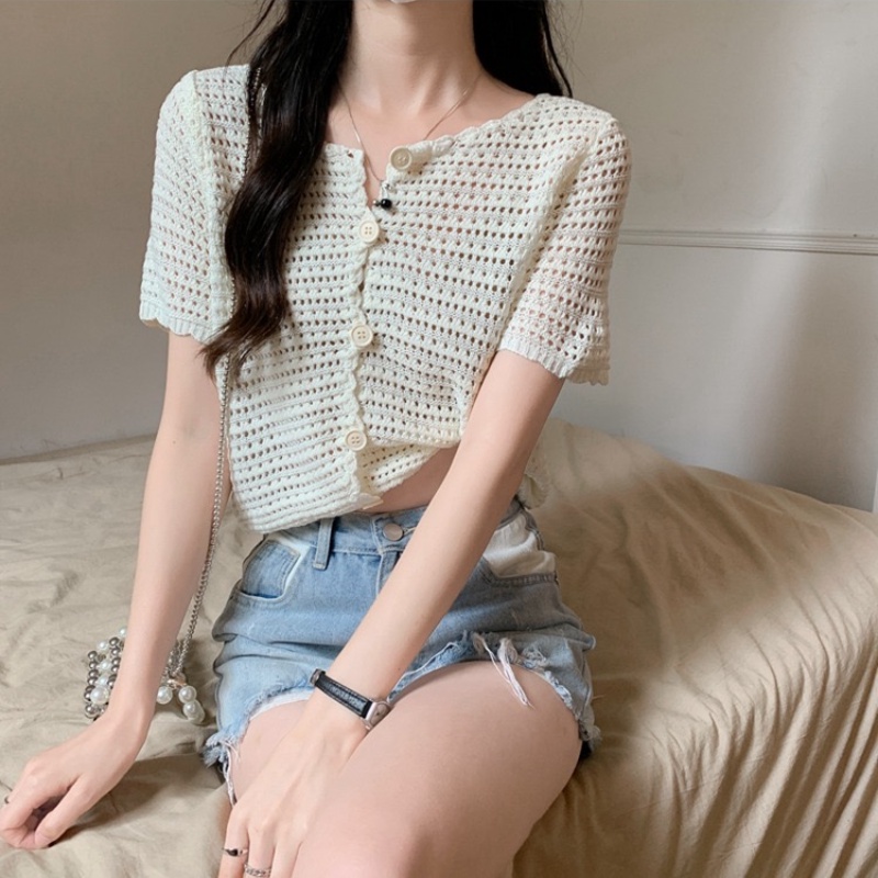 Áo cardigan PERTY dệt kim chống nắng phong cách Hàn Quốc cho nữ