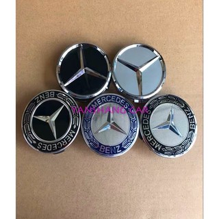 Bộ 4 nắp chụp mâm bánh xe 75mm cho xe hơi Mercedes-Benz C E S CLA GLA GLE GLC B A  CLA GLB 180 200 260 300