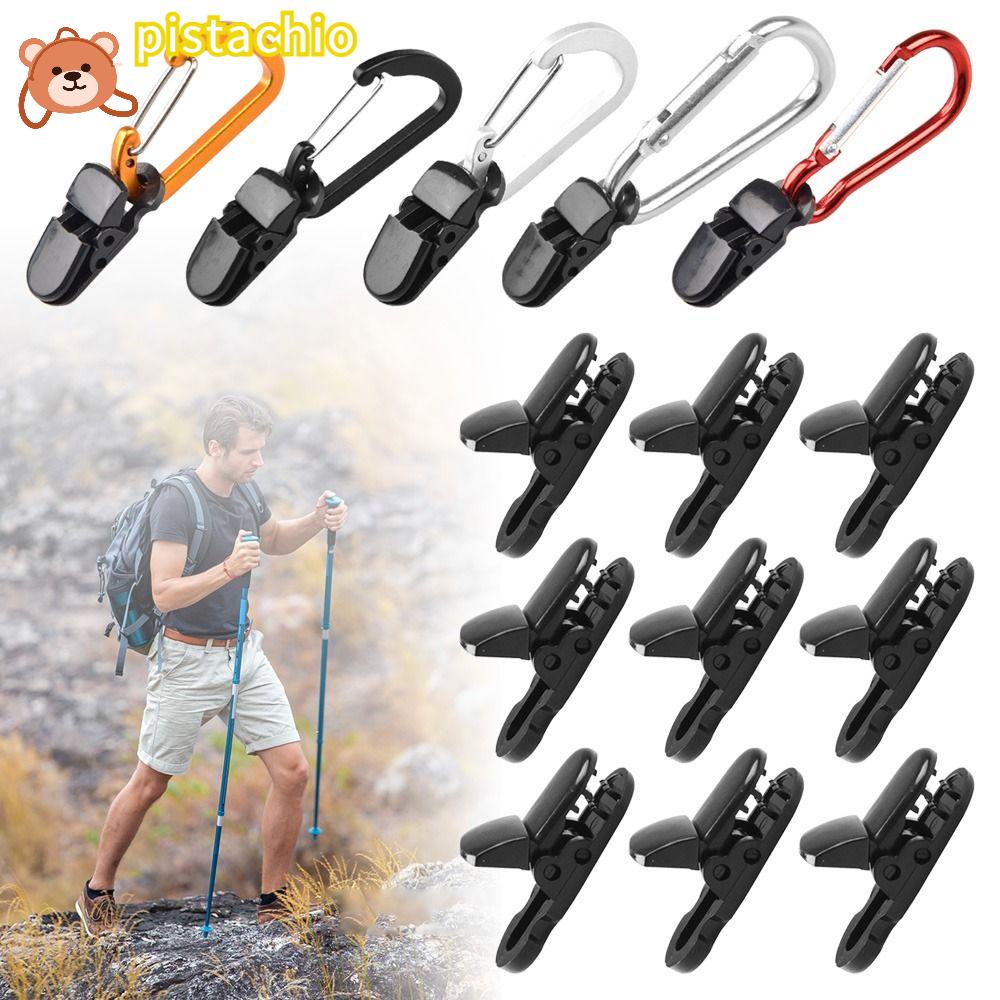Set 5 / 10 Kẹp Mỏ Neo Màu Đen Bằng Vải Bạt Dùng Để Cố Định Lều Trại