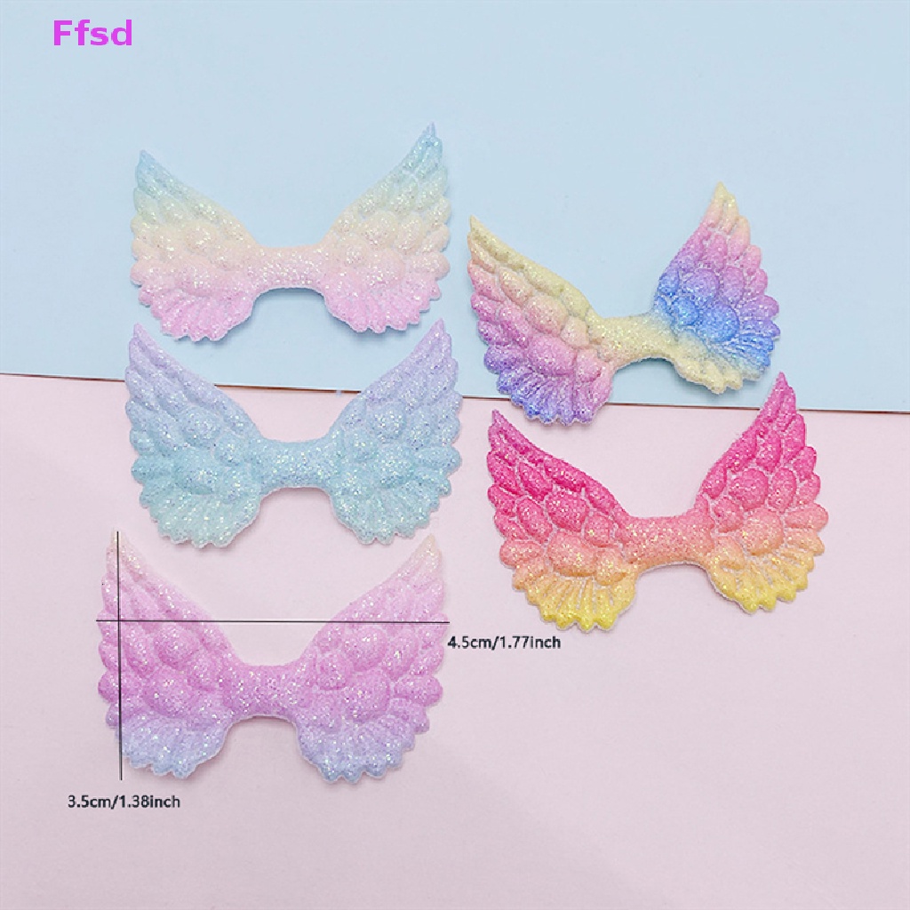 {Ffsd} Miếng Dán Hình Cánh Thiên Thần Lấp Lánh Trang Trí Quần Áo Trẻ Em / Vớ / Kẹp Tóc DIY Bán Chạy *