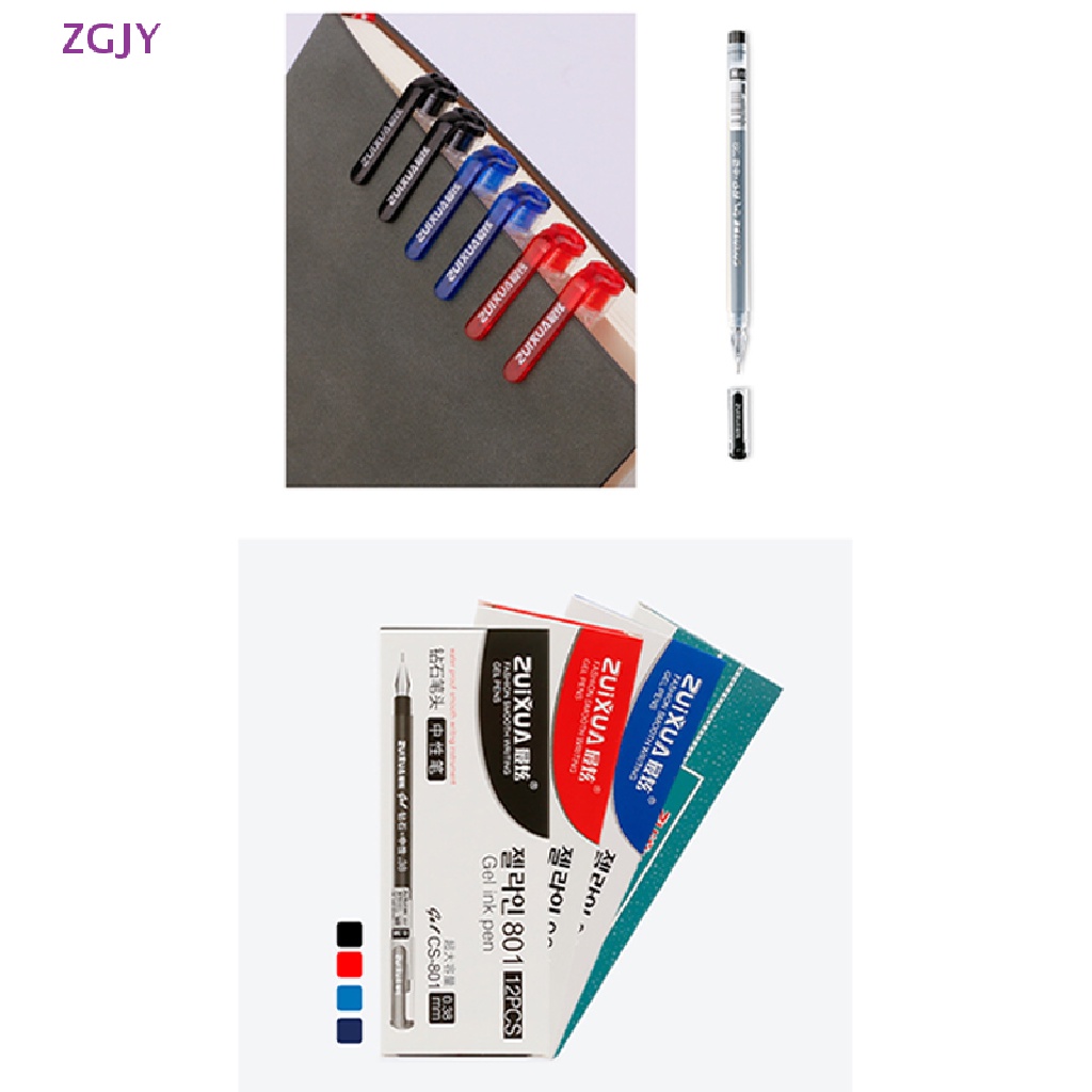 Bút Mực Gel Ngòi Kim Cương 0.38mm Màu Đen / Xanh Dương / Đỏ Mới