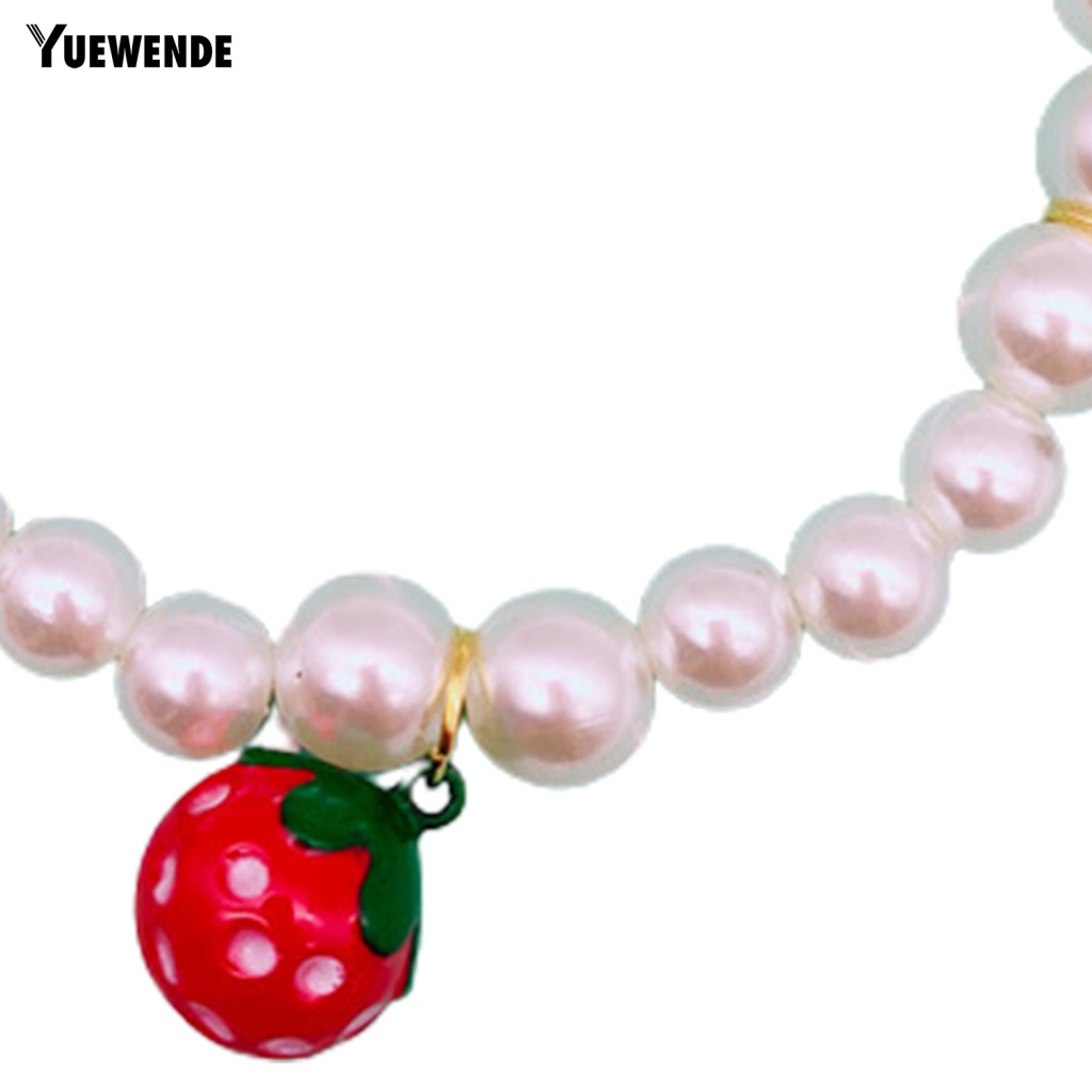 Dây Chuyền Đeo Cổ Bằng Kim Loại Trọng Lượng Nhẹ Họa Tiết Dâu Tây Dành Cho Thú Cưng