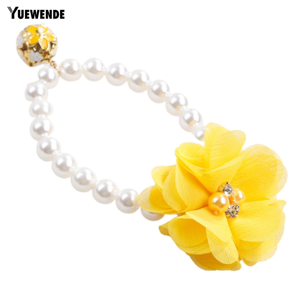 Ye.b Vòng Cổ Da Co Giãn Đính Ngọc Trai Giả Cho Chó Cưng Lễ Hội