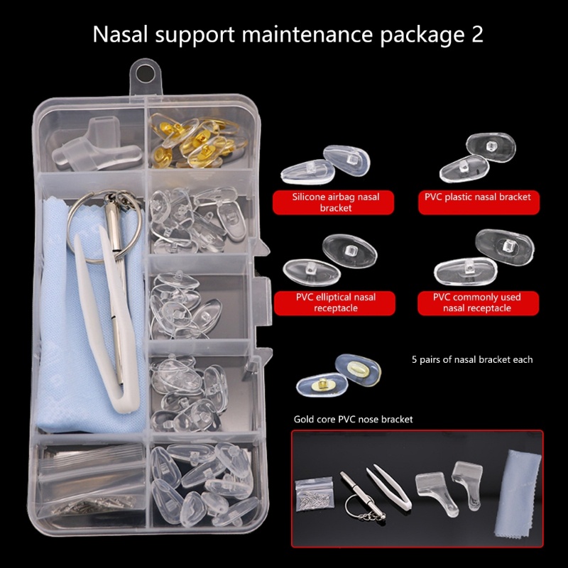 Bộ 25 Cặp Đệm Mũi Silicone Chống Trượt Cho Mắt Kính