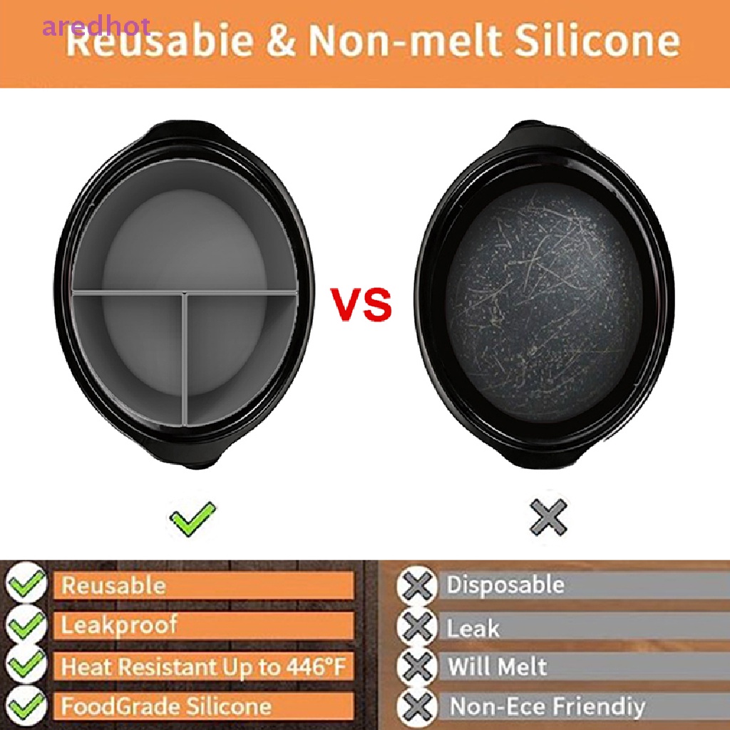 Miếng Lót Phân Cách Nồi Chảo Chậm 6QT Bằng Silicon Chống Rò Rỉ Có Thể Tái Sử Dụng Mới