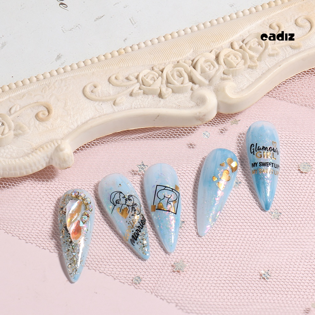 Bộ 2 Miếng Dán Móng Tay Tự Dính Không Phai Họa Tiết Trái Tim Màu Đỏ Dùng Trang Trí DIY