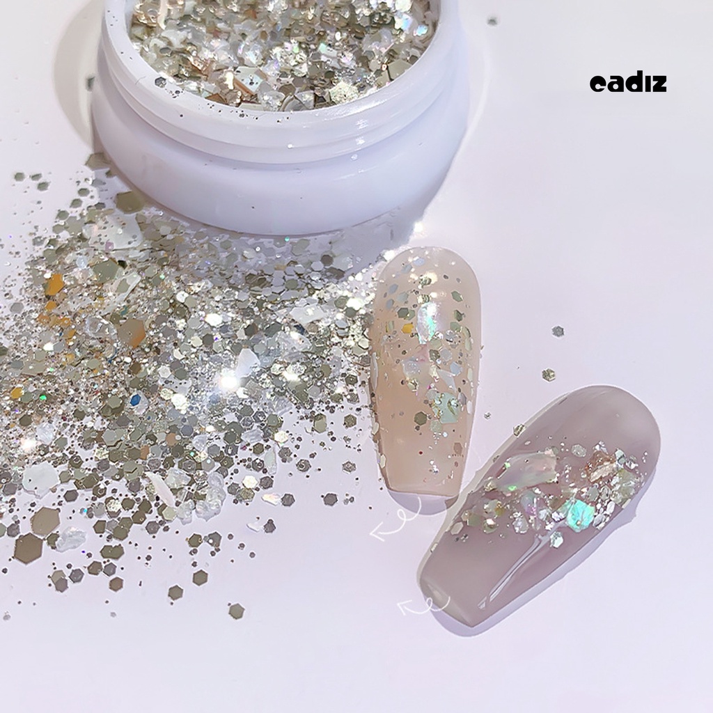 1 Hộp Sequin Lấp Lánh Hình Dạng Bất Đối Xứng Chống Va Chạm Trang Trí Móng Nghệ Thuật