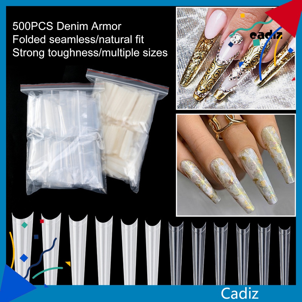 Bộ 500 Móng Tay Giả Siêu Mỏng Linh Hoạt Có Thể Tháo Rời Nhiều Kích Cỡ Cho Nữ