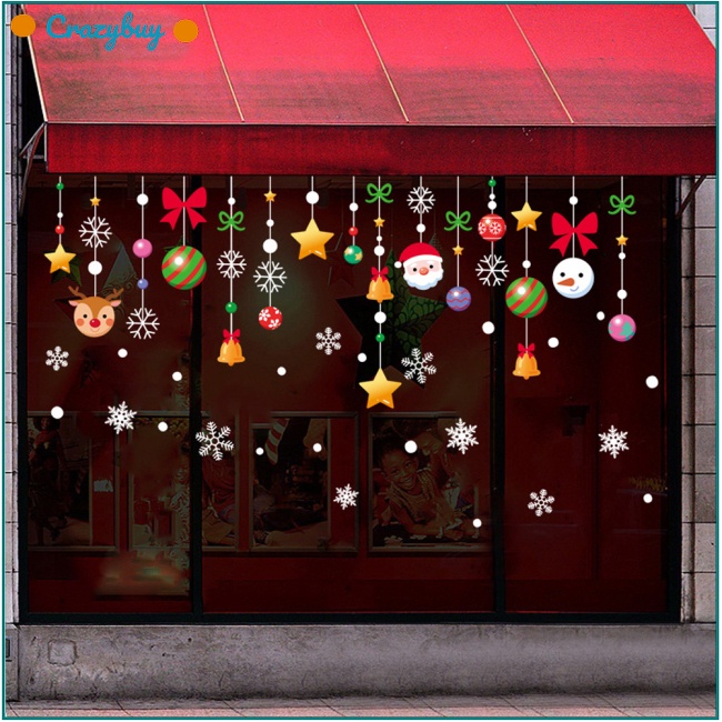 Cr Set 4 Miếng Dán Cửa Sổ Trang Trí Giáng Sinh