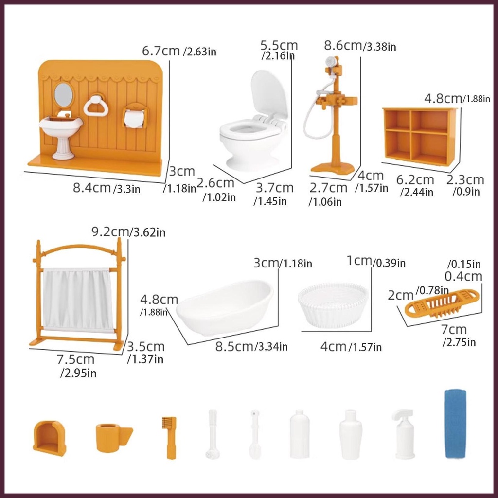 Bộ Đồ Chơi Nội Thất Trang Trí Nhà Búp Bê Tỉ Lệ 1: 32