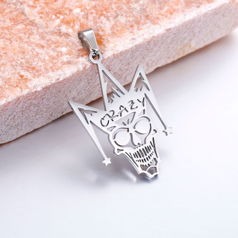 Z Vòng cổ Thép Titan Không Gỉ Mặt Hình Đầu Lâu Phong Cách Punk Hip Hop Thời Trang Cho Nam Và Nữ