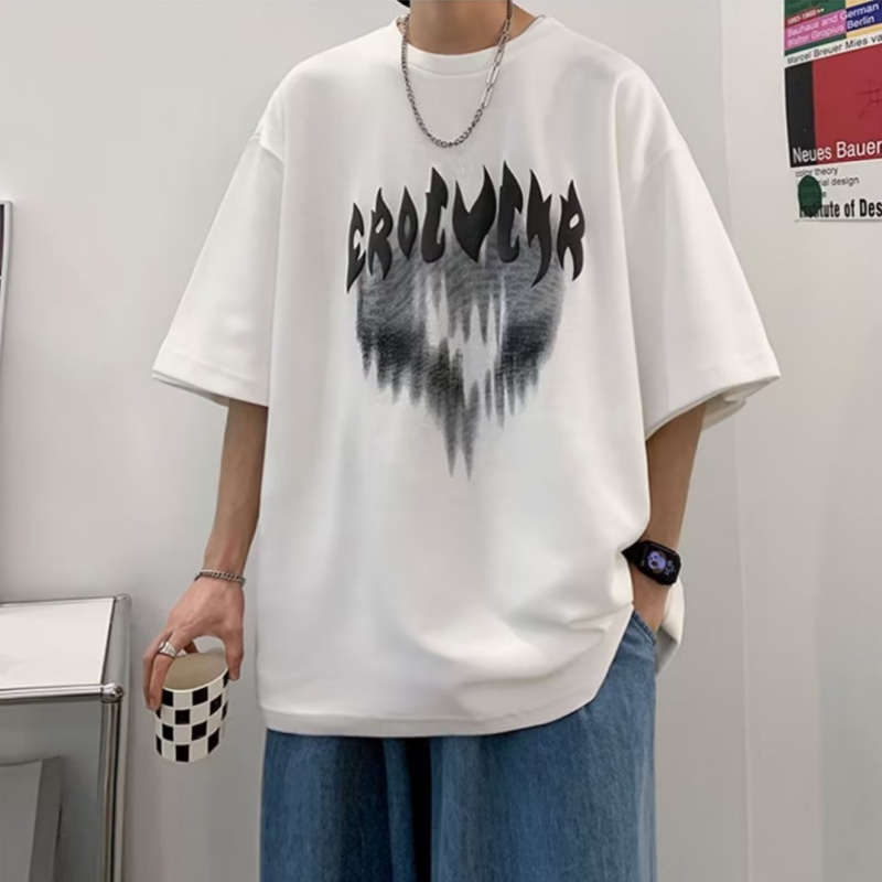 Áo Thun Nam Tay Ngắn Dáng Rộng In Chữ Phong Cách Hàn Quốc Thời Trang Size M-5XL