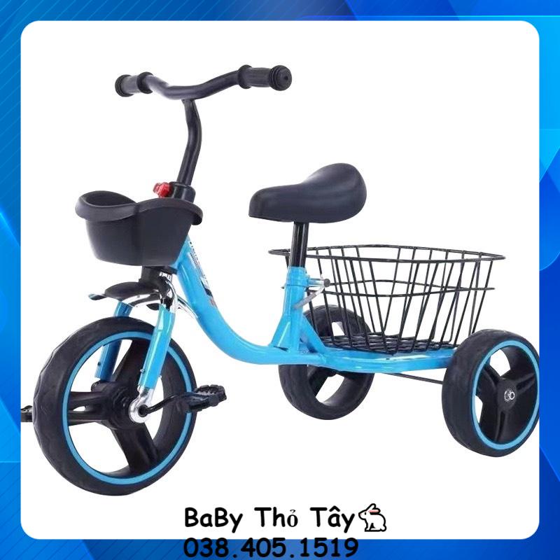 Xe đạp 3 bánh, xe đạp trẻ em có giỏ đồ lớn đằng sau đủ màu cho bé
